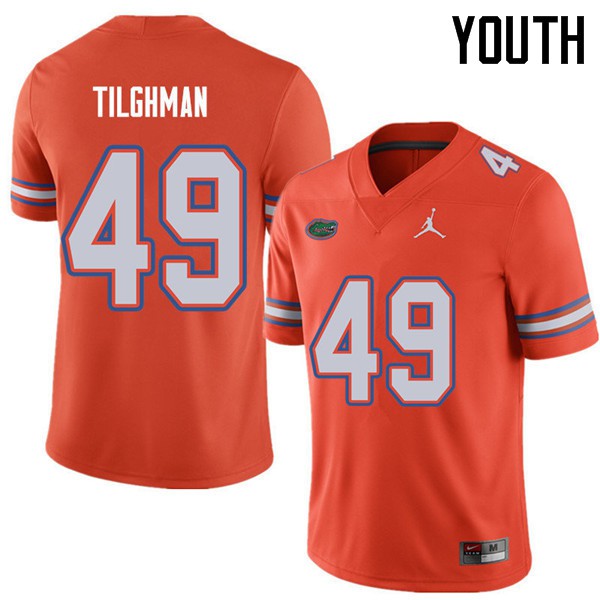 Jordan Brand Youth #49 Jacob Tilghman Florida Gators College Football Jerseys Orange